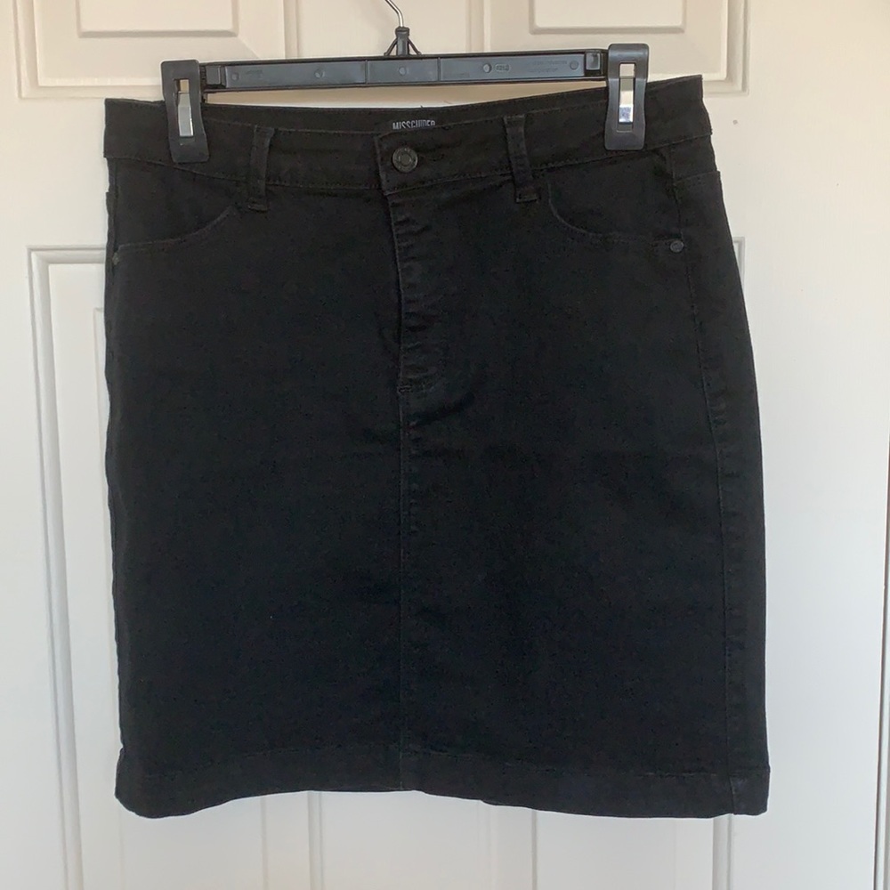Missguided Black Denim Mini Skirt size 10